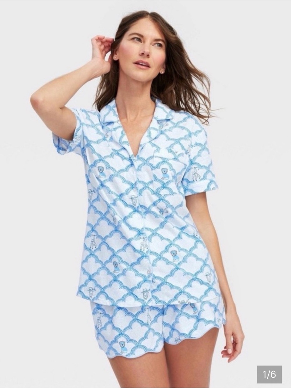 Roller Rabbit x Target Womens Blue Geo Trellis Pajama Set